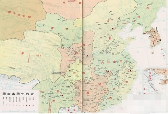 中国地域最为广阔时期元朝地图——中国古代元朝地图介绍