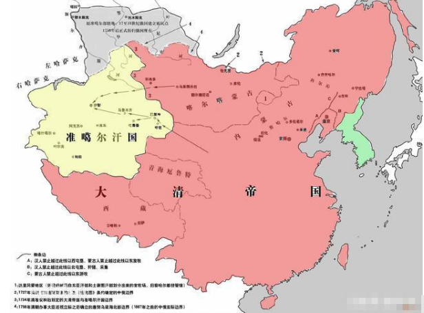 清朝地图1731年到1753年地图介绍，中国中原首次在青藏高原设置行政机构