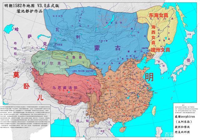 明朝后期疆域图，清朝的前身是什么？