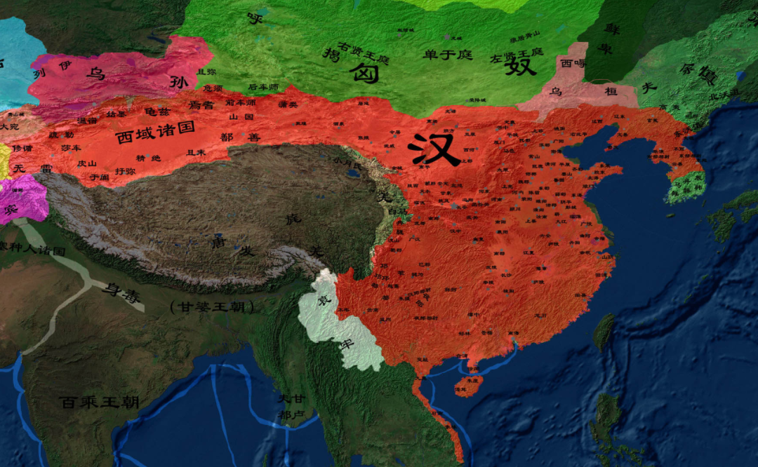 古代“车师”是哪里？西汉设置都护府标志新疆归属中央的开始——西汉疆域图