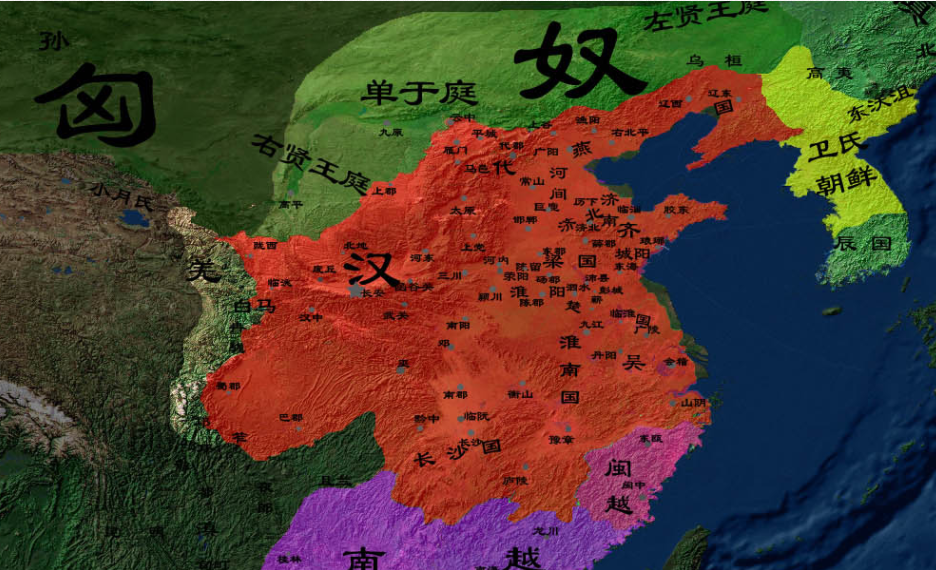 西汉地图编年大事件介绍，匈奴向西扩张再与大汉和亲